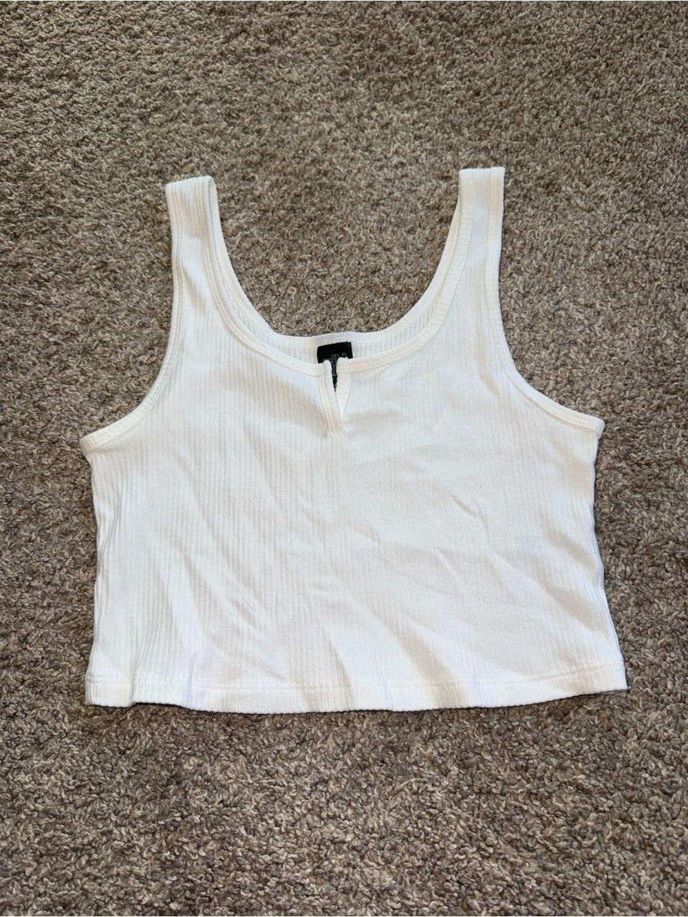Wild Fable - Ribbed Scoop Neck Tank - M, White